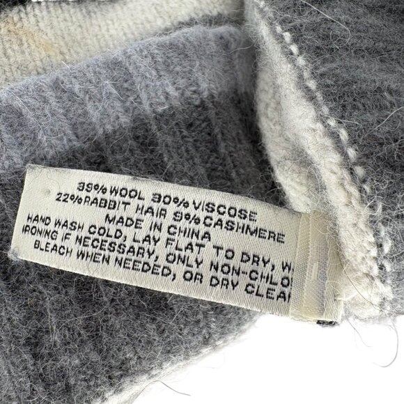 Ann Taylor Loft Striped Gloves Wool Viscose Rabbit Hair Cashmere Blend Womens - Picture 5 of 5